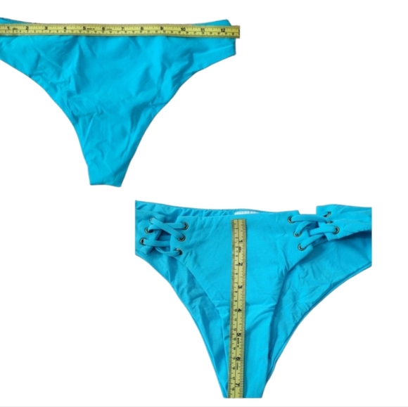 PilyQ Tropical Palm Blue Bikini New sz S - Picture 5 of 9